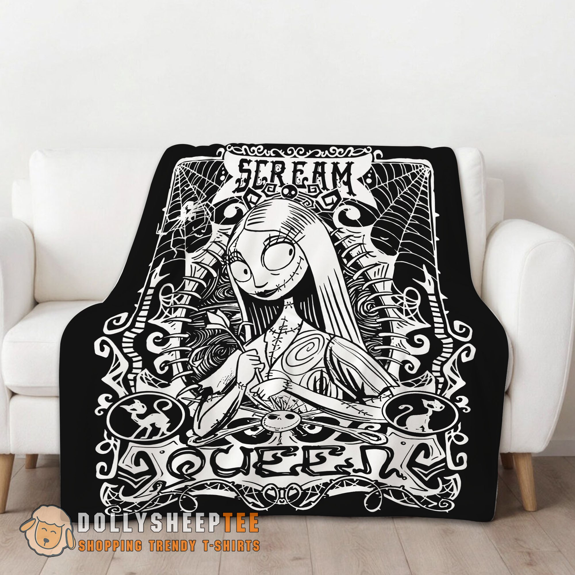 Awesome Disney The Nightmare Before Christmas Sally Scream Queen Blanket Fleece Customized Blanket - Image 2