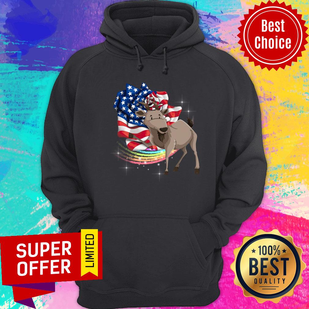 American Flag I Love Goat Rainbow Shirt - Image 2