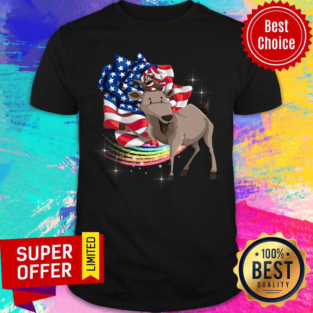American Flag I Love Goat Rainbow Shirt