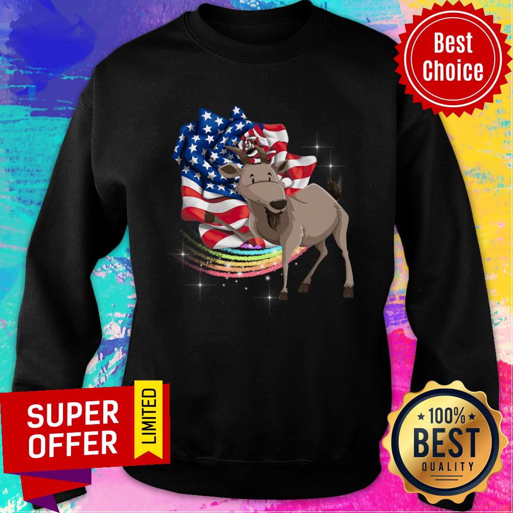 American Flag I Love Goat Rainbow Shirt - Image 4