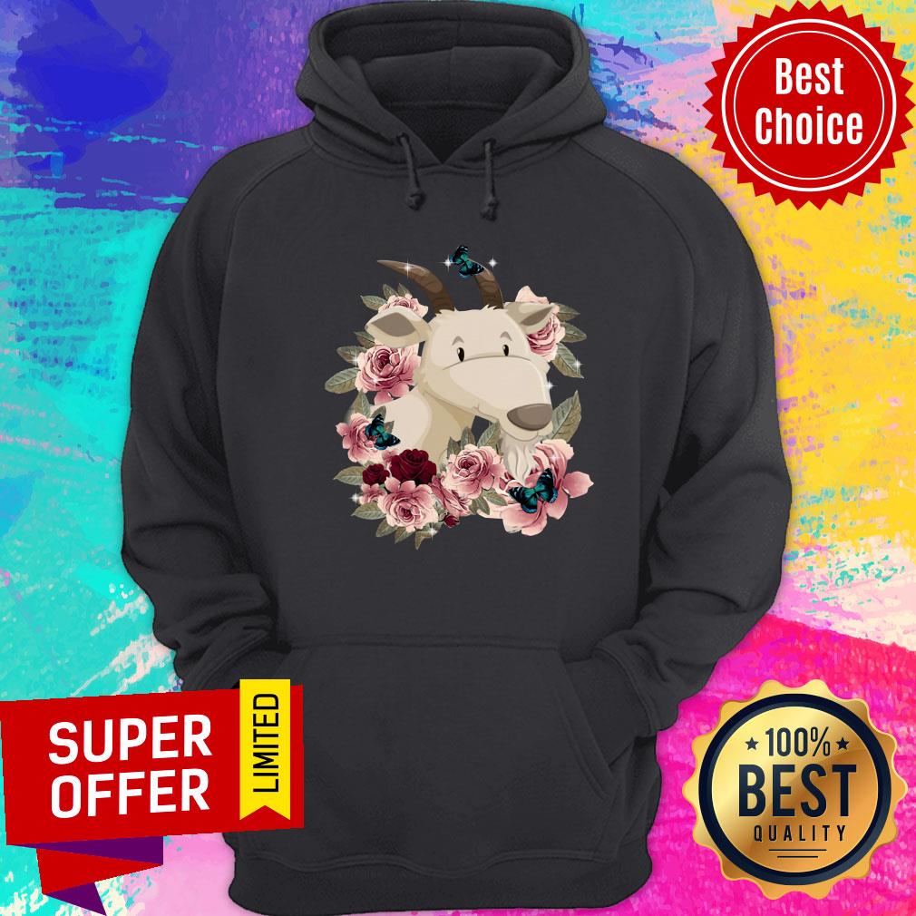 Awesome I Love Goat Flower Shirt - Image 2