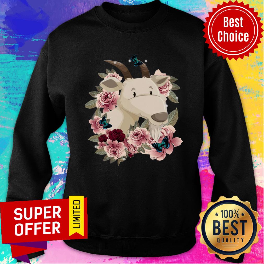 Awesome I Love Goat Flower Shirt - Image 4