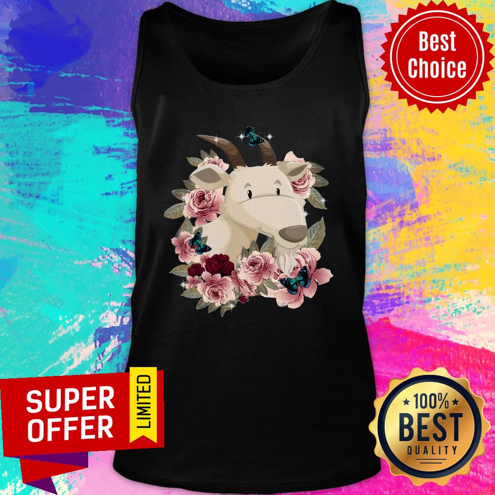 Awesome I Love Goat Flower Shirt - Image 3