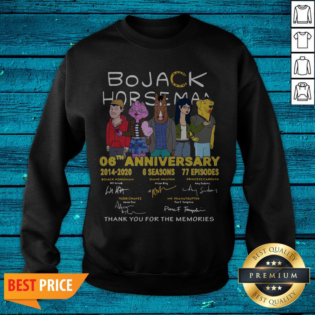 Bojack Horseman 06th Anniversary 2014 2020 Thank You For The Memories Signatures Shirt - Image 4