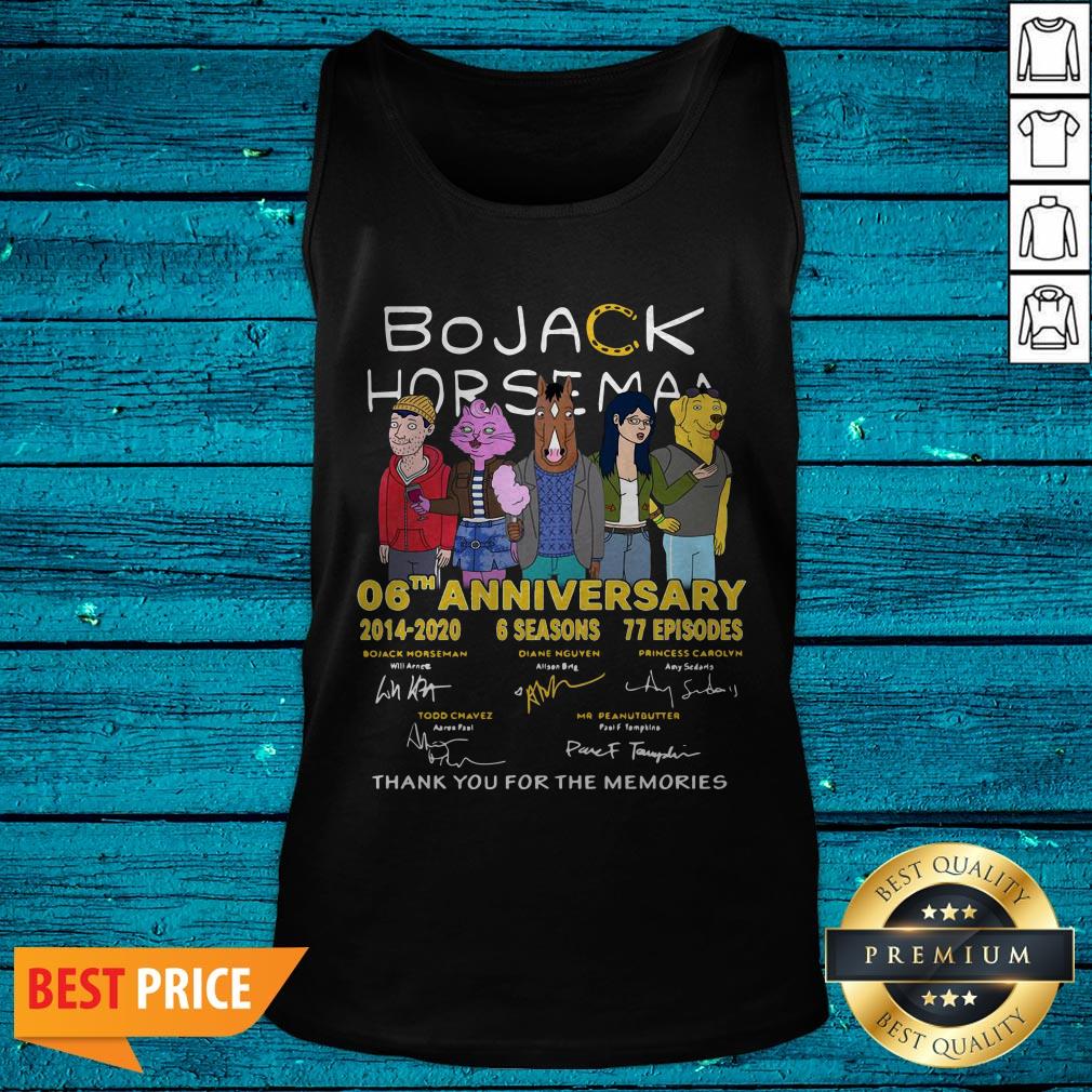 Bojack Horseman 06th Anniversary 2014 2020 Thank You For The Memories Signatures Shirt - Image 3