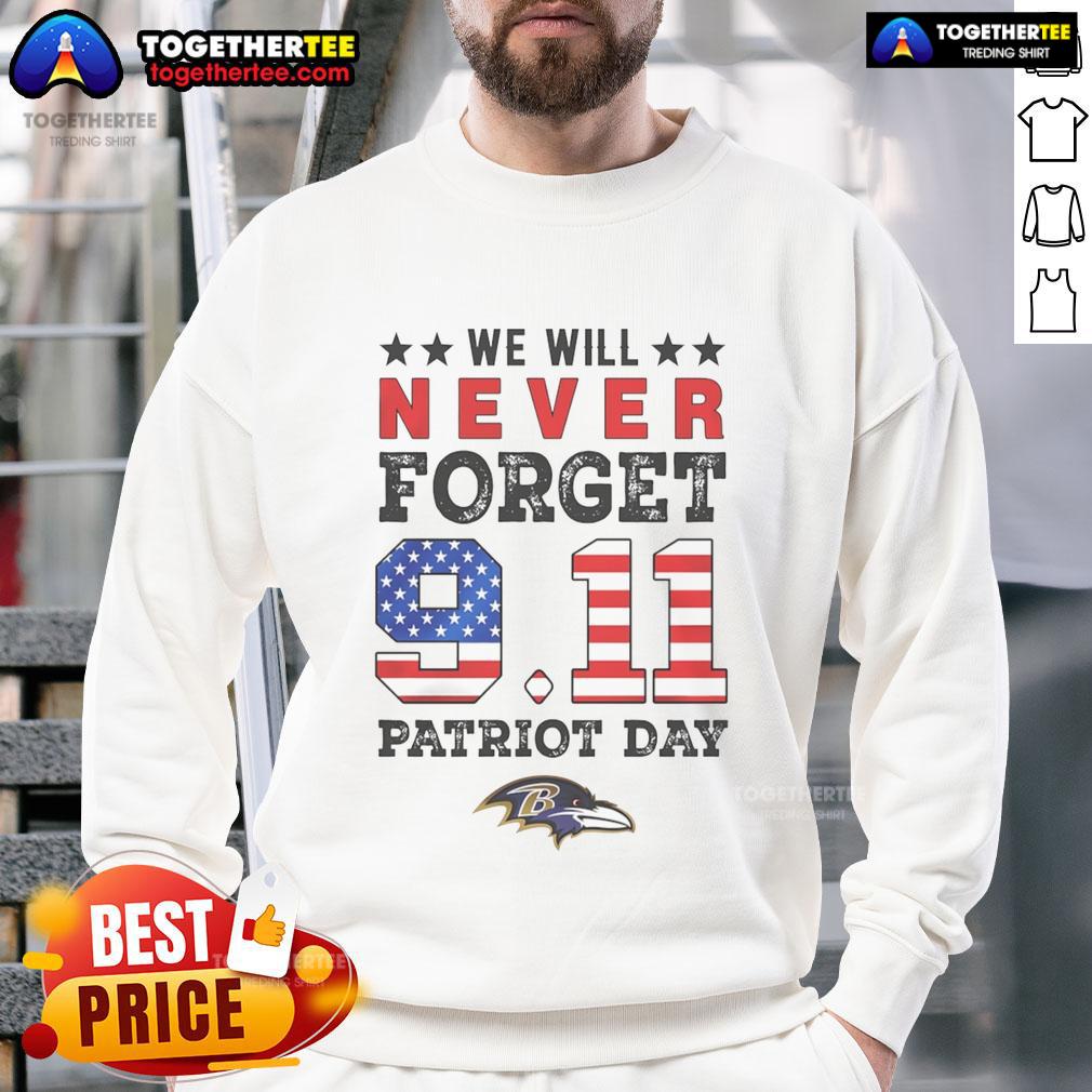 Official We Will Forget 9 11 Patriot Day Baltimore Ravens T-Shirt - Image 5
