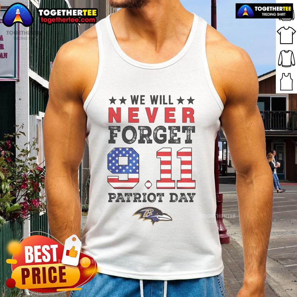 Official We Will Forget 9 11 Patriot Day Baltimore Ravens T-Shirt - Image 4