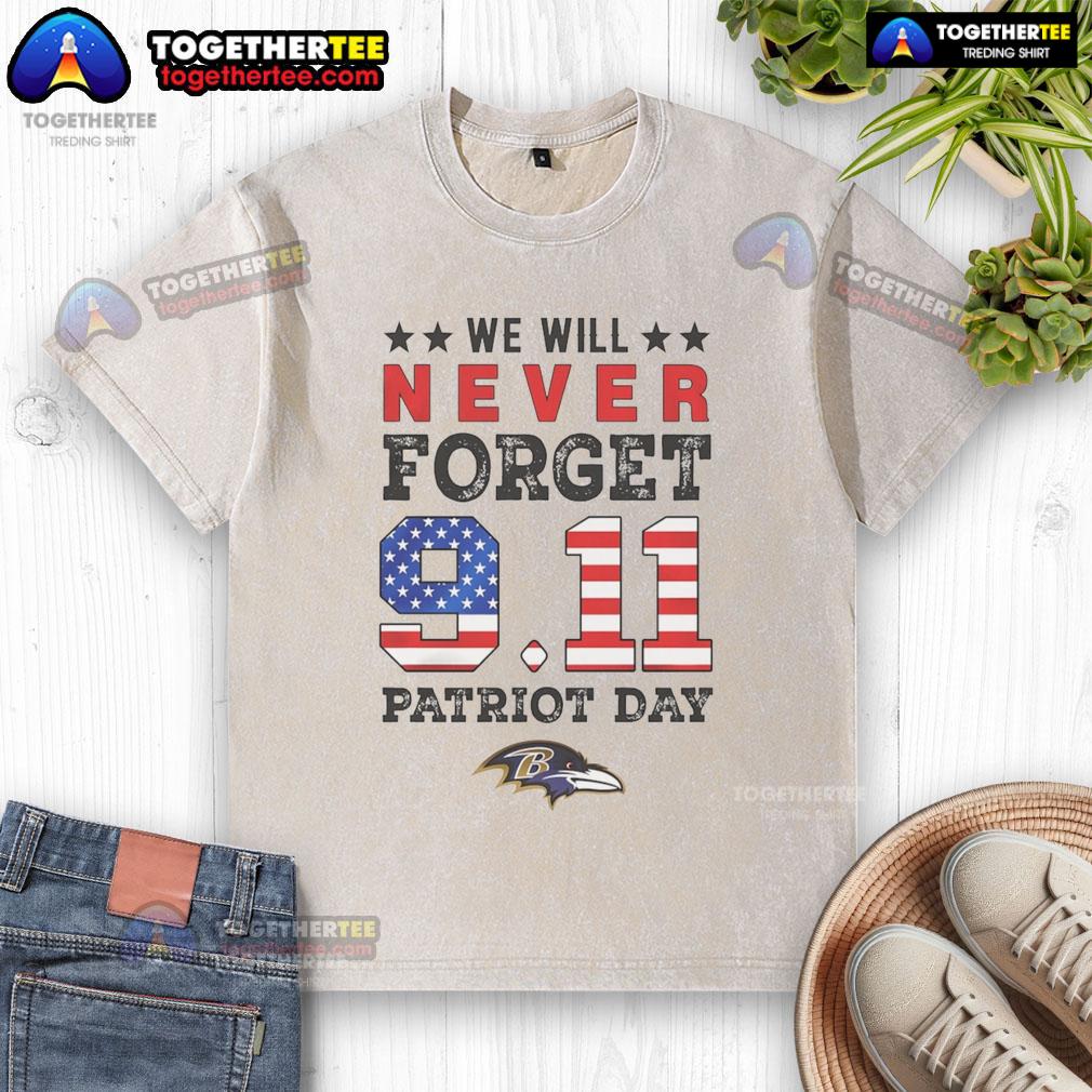 Official We Will Forget 9 11 Patriot Day Baltimore Ravens T-Shirt - Image 6