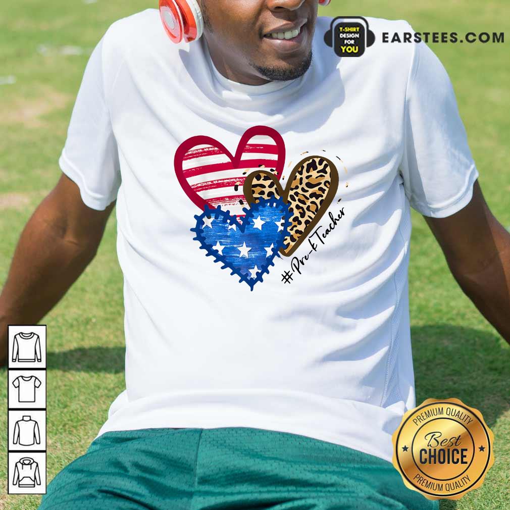 Heart USA Leopard Pre-k Teacher Shirt