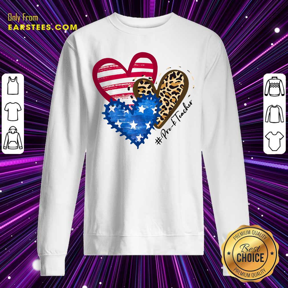 Heart USA Leopard Pre-k Teacher Shirt - Image 3