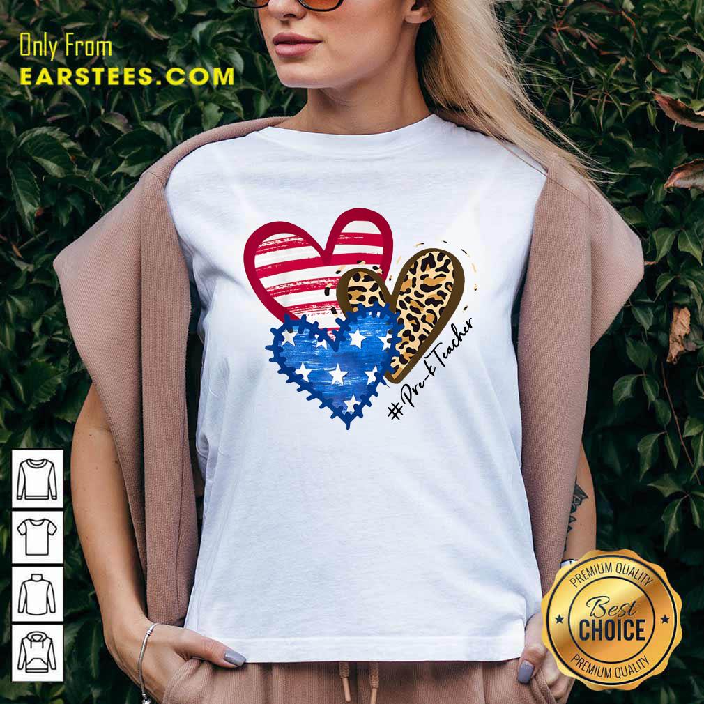 Heart USA Leopard Pre-k Teacher Shirt - Image 5