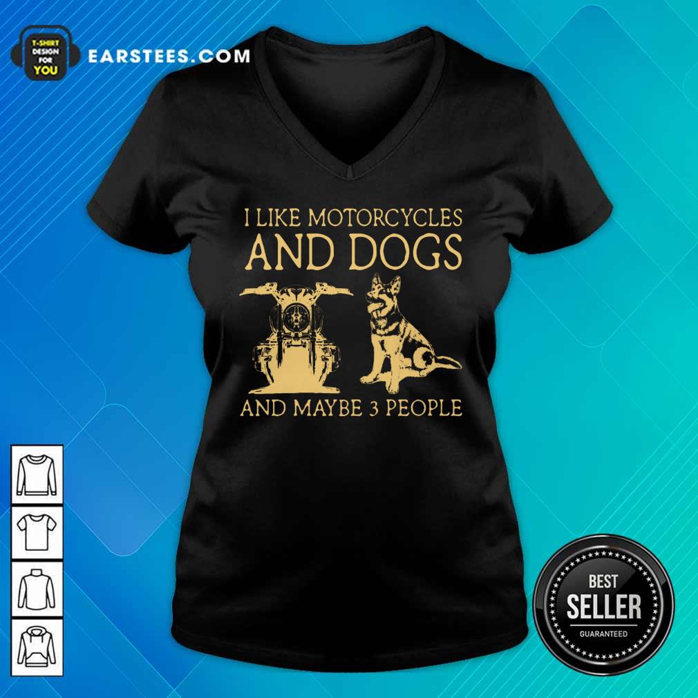 I Like Motorcycles And Dogs German Shepherd Shirt - Image 5
