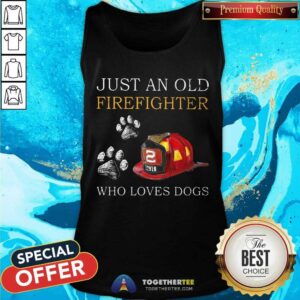 Alternative view of Just An Old Firefighter Who Loves Dog Shirt