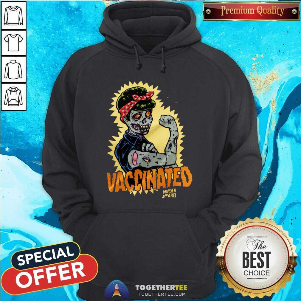 Cool Vaccinated Zombie Rosie Girl Power Feminist Goth Shirt - Image 5