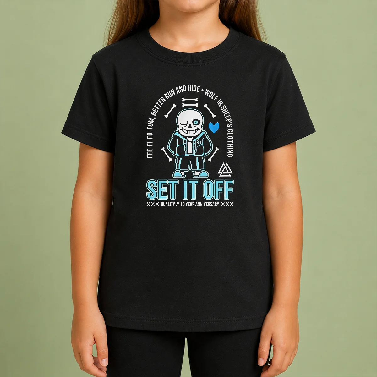 Top Set It Off Duality 10 Year Anniversary Undertale Sans Skeleton Shirt - Image 9