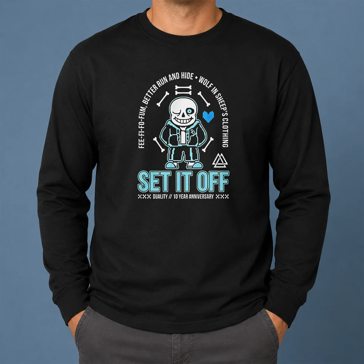 Top Set It Off Duality 10 Year Anniversary Undertale Sans Skeleton Shirt - Image 6
