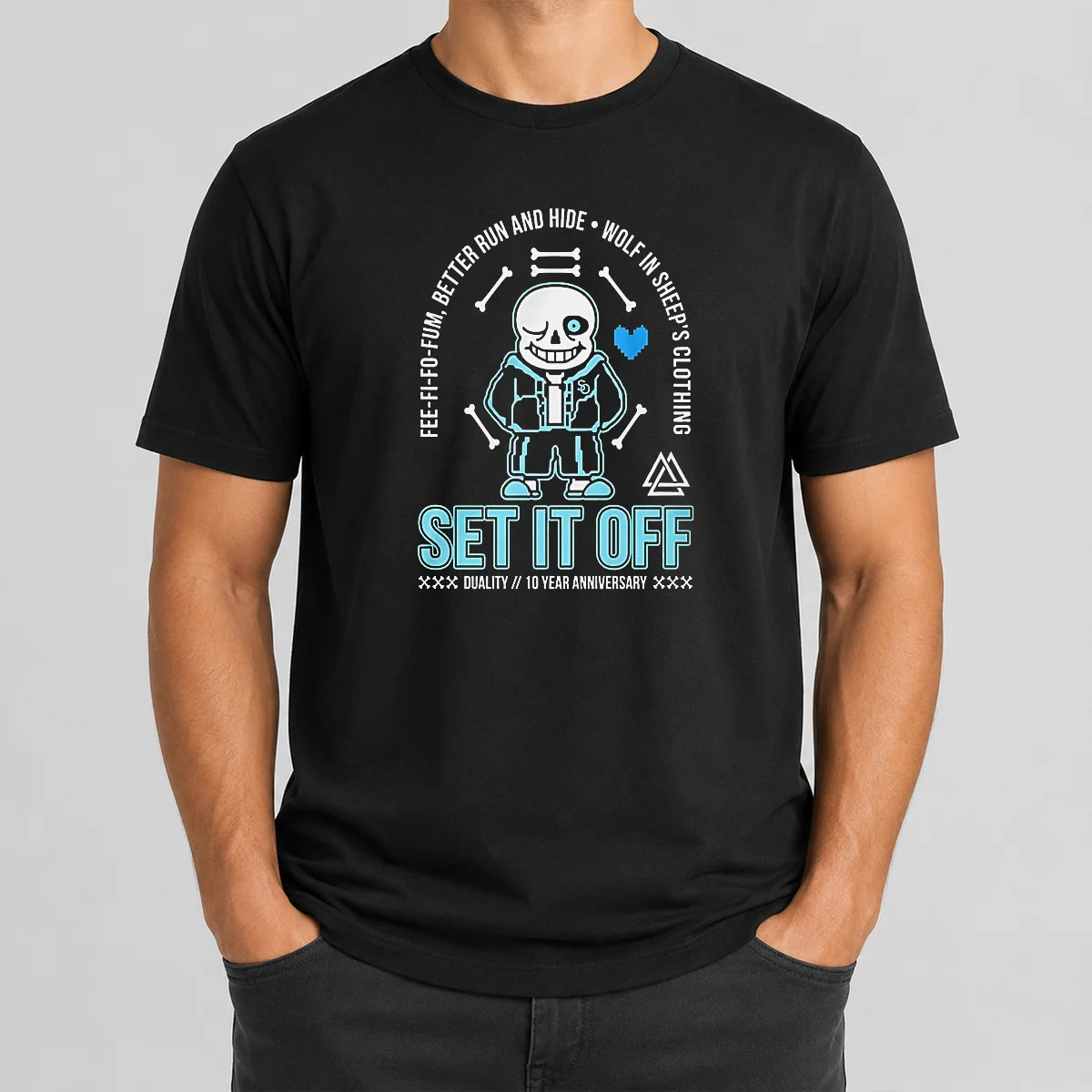 Top Set It Off Duality 10 Year Anniversary Undertale Sans Skeleton Shirt