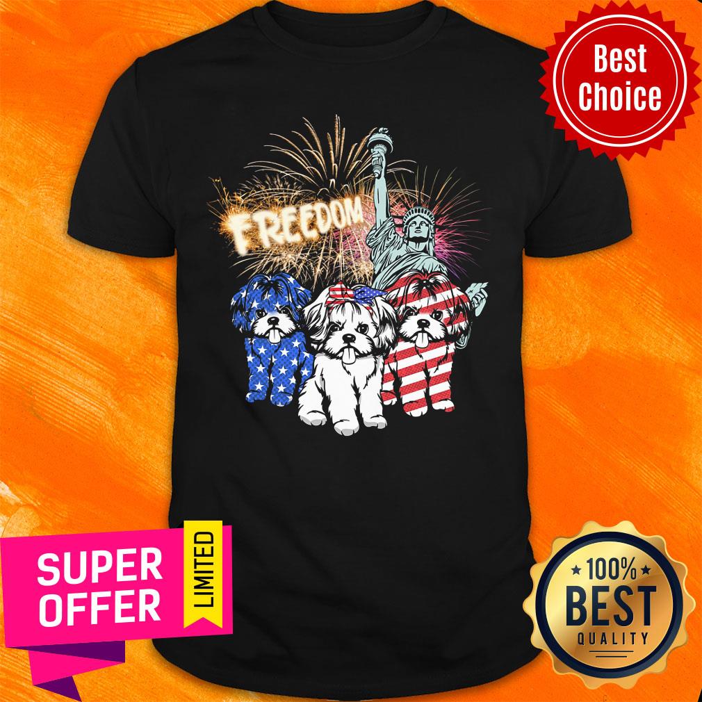 Shih Tzu Dog Freedom American Flag Shirt