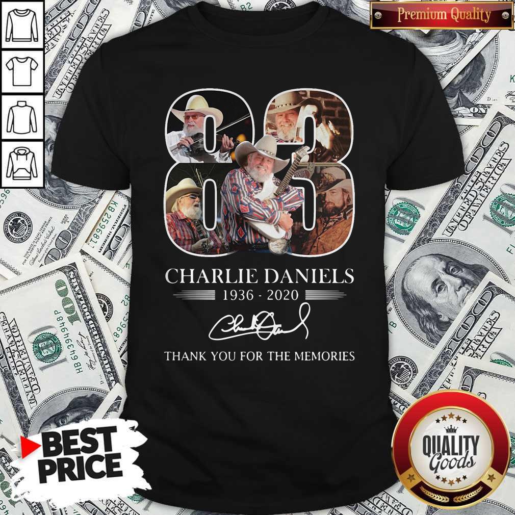 83 Charlie Daniels 1936-2020 Thank You For The Memories Signature Shirt