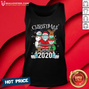 Alternative view of Funny Christmas Santa Claus and Friends Wearing Mask 2020 Shirt