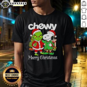 Awesome Chewy X Grinch And Snoopy Merry Christmas T-Shirt