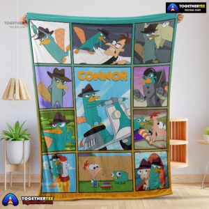 Phineas And Ferb Agent P platypus Perry With Friends Blanket Fleece Customized Blanket
