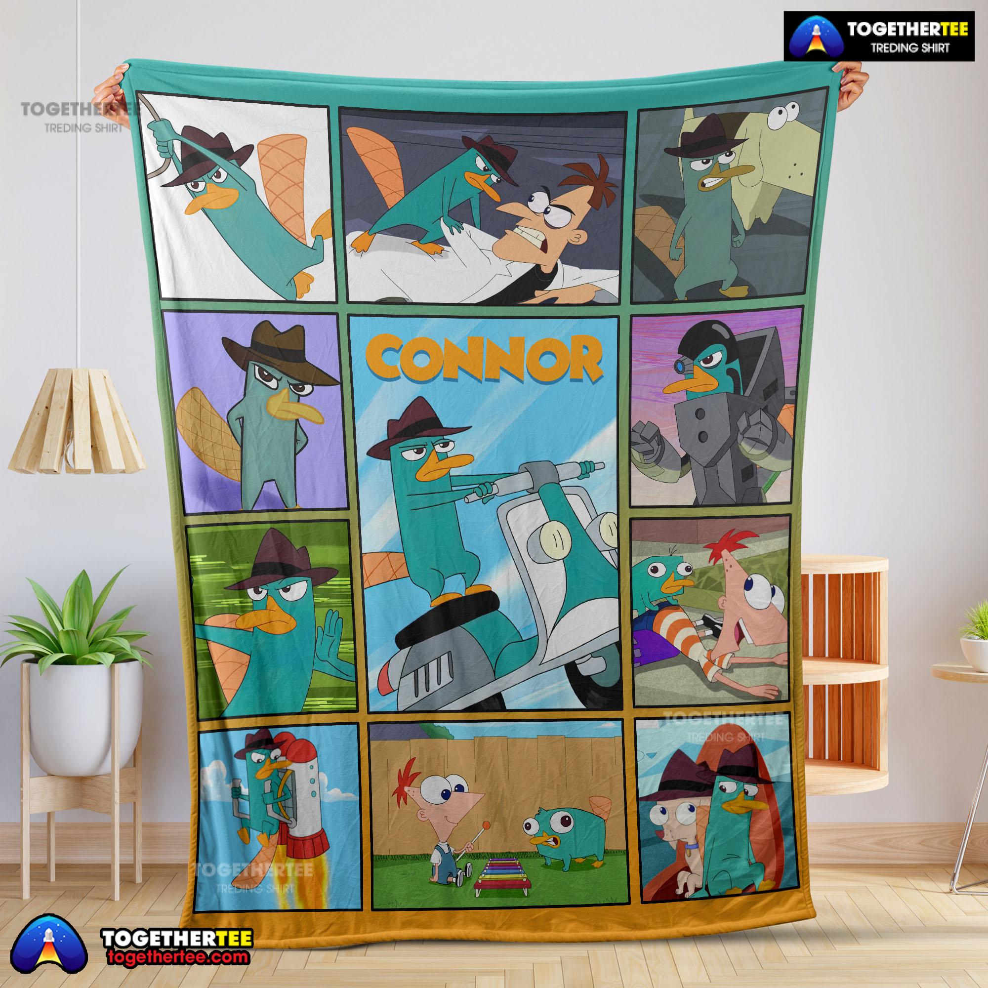 Phineas And Ferb Agent P platypus Perry With Friends Blanket Fleece Customized Blanket