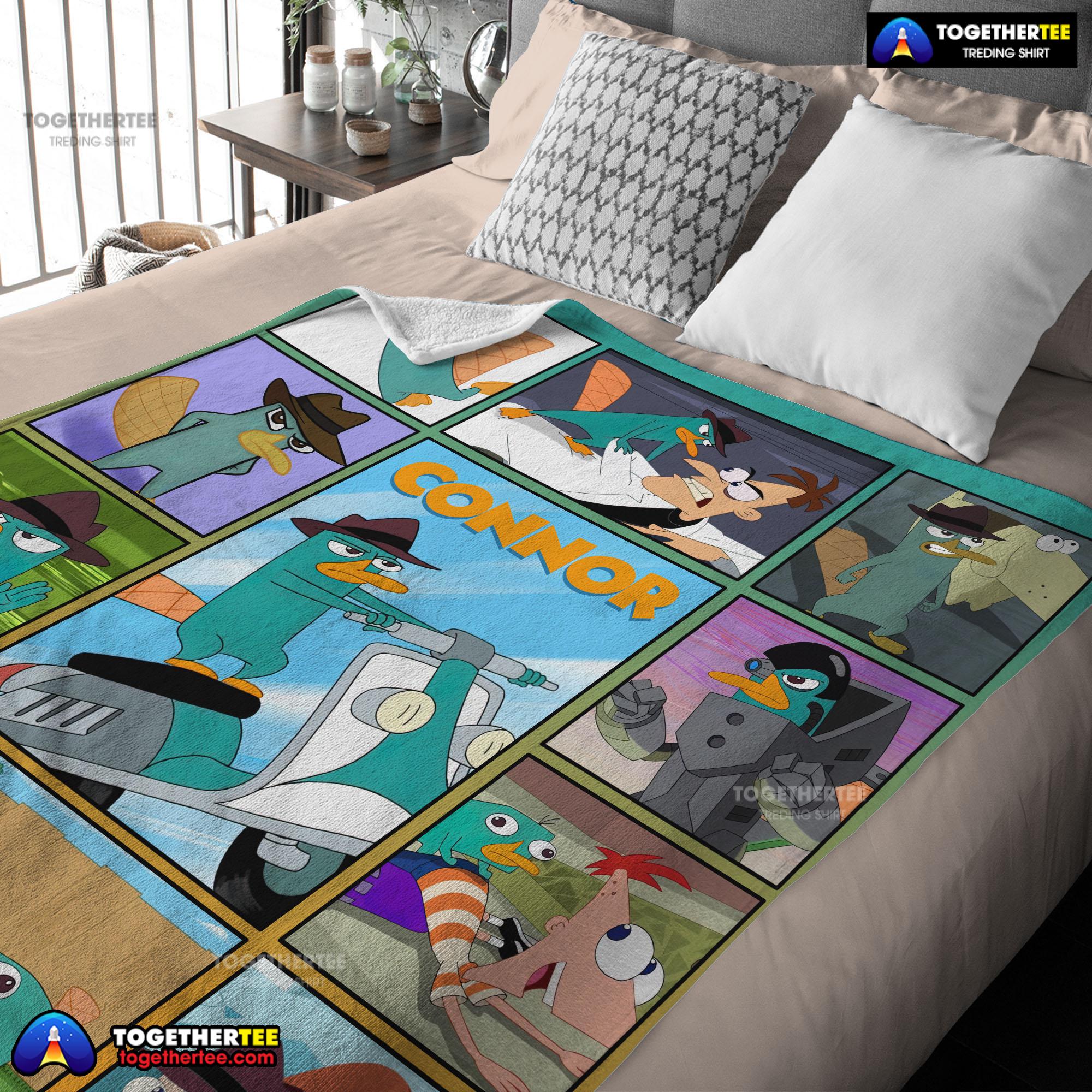 Phineas And Ferb Agent P platypus Perry With Friends Blanket Fleece Customized Blanket - Image 3