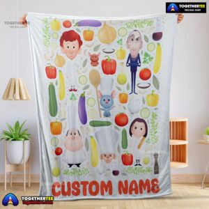 Pixar Ratatouille Chief Cute Chibi Character Vegetable Blanket Fleece Customized Blanket