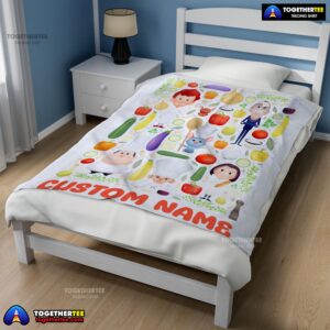 Alternative view of Pixar Ratatouille  Chief Cute Chibi Character Vegetable Blanket Fleece Customized Blanket