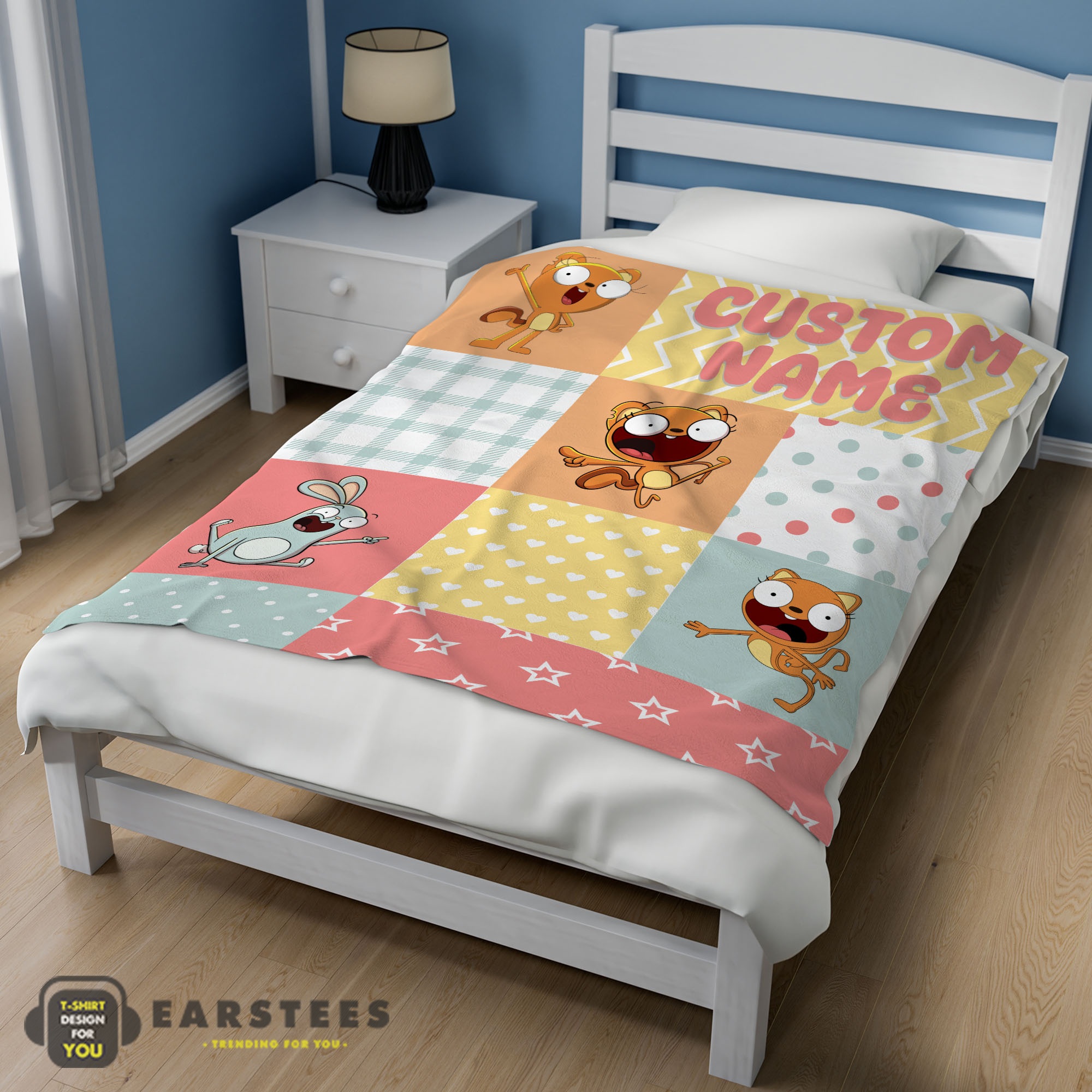 Good Disney Kiff Chatterley & Barry Buns Pattern Blanket Fleece Customized Blanket - Image 3