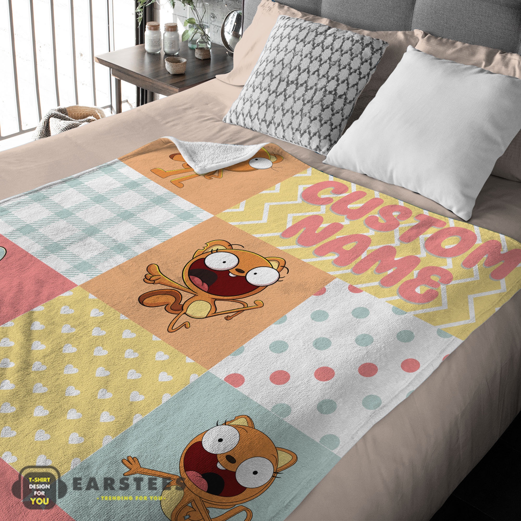 Good Disney Kiff Chatterley & Barry Buns Pattern Blanket Fleece Customized Blanket - Image 2