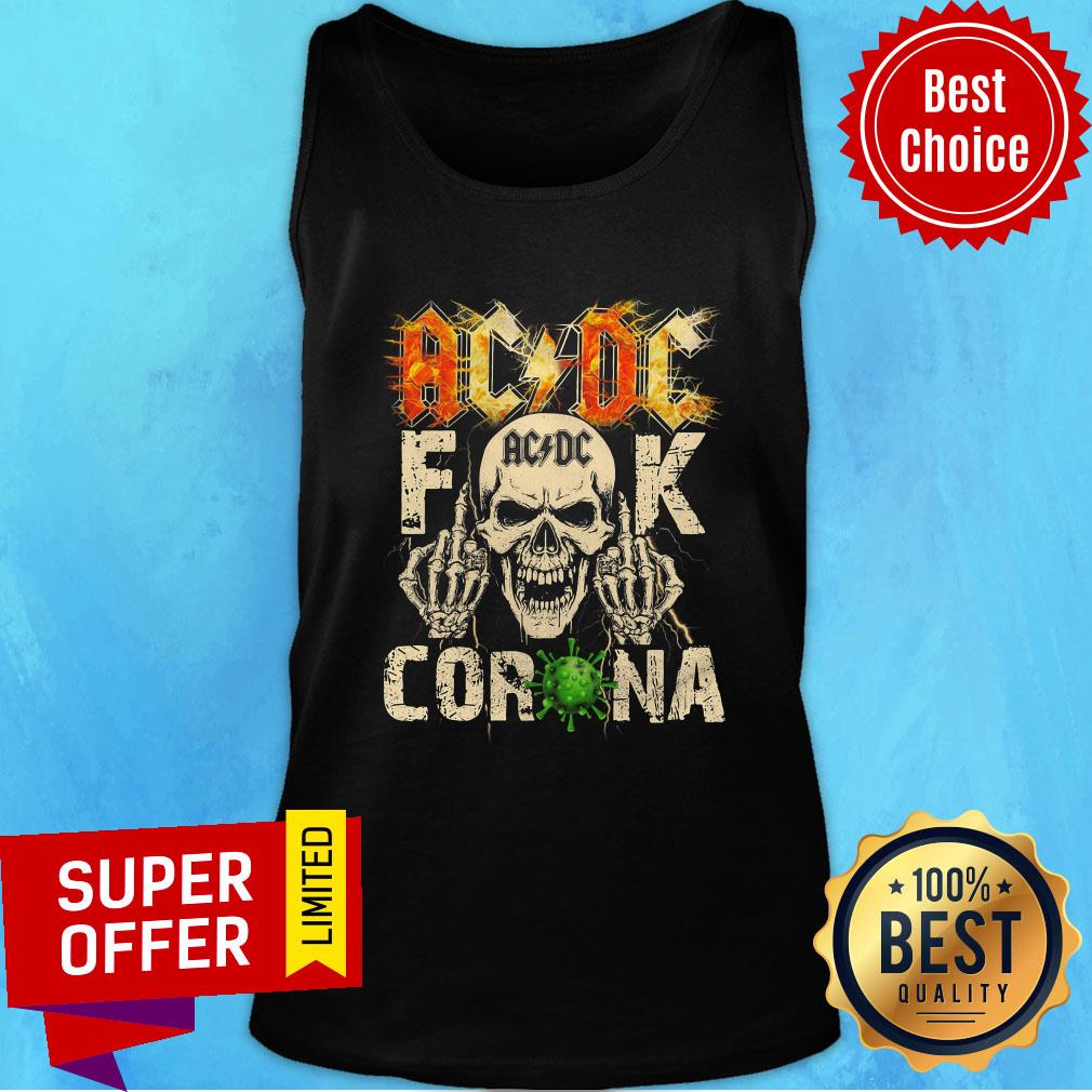 Nice Skull AcDc Fuck Corona Shirt - Image 4