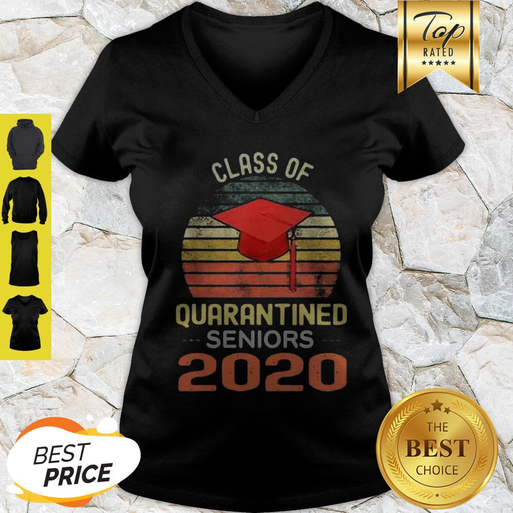 Class Of Quarantined Seniors 2020 Flu Coronavirus Vintage Shirt - Image 2