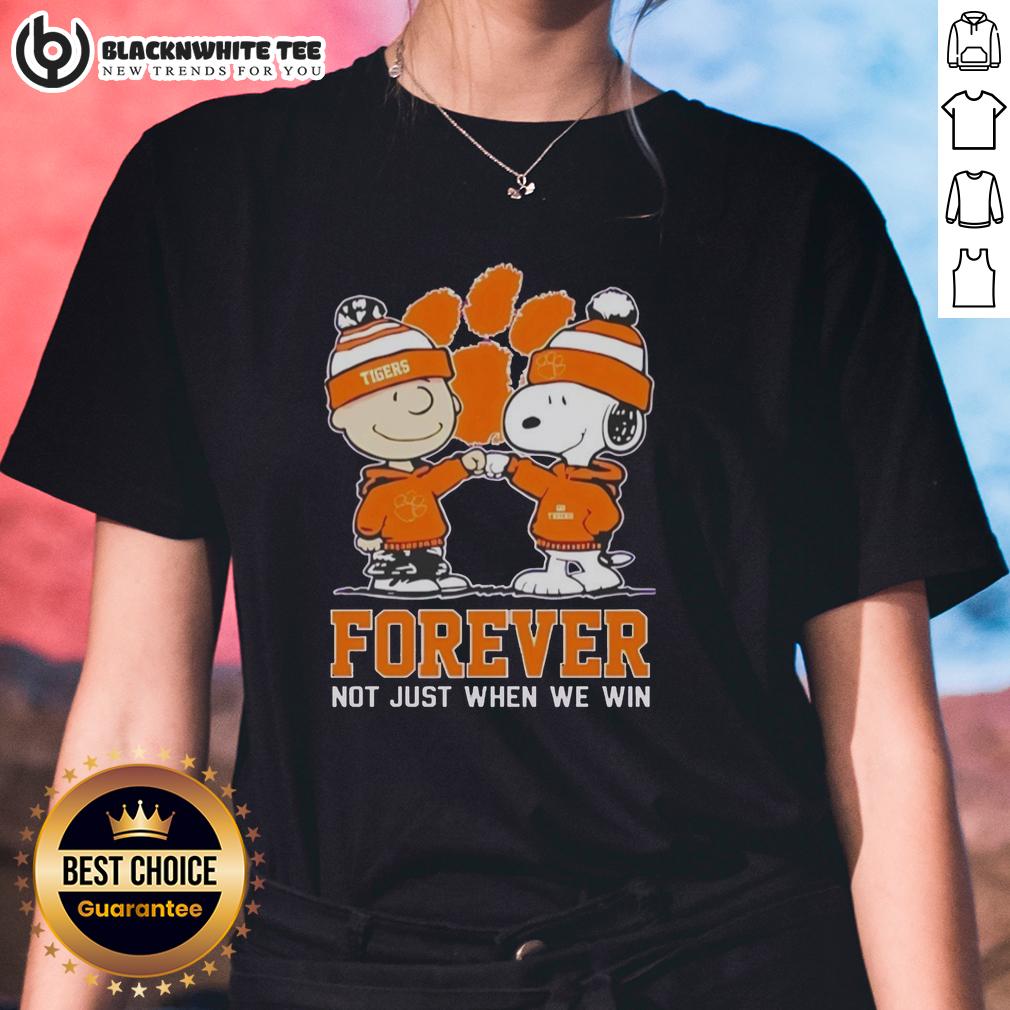 Premium Peanut Snoopy Charlie Brown Clemson Tigers Forever Not Just When We Win T-Shirt - Image 3