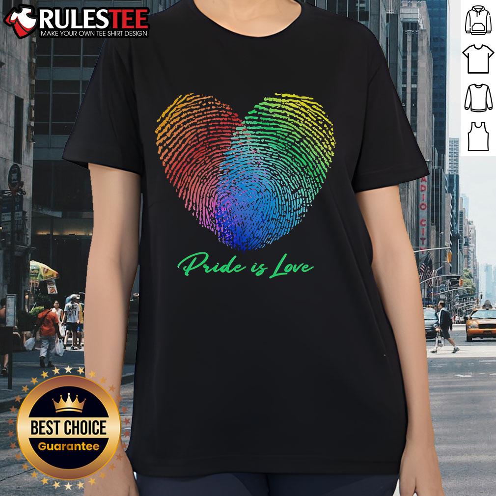 Nice Fingerprint Heart Pride Is Love T-Shirt - Image 3