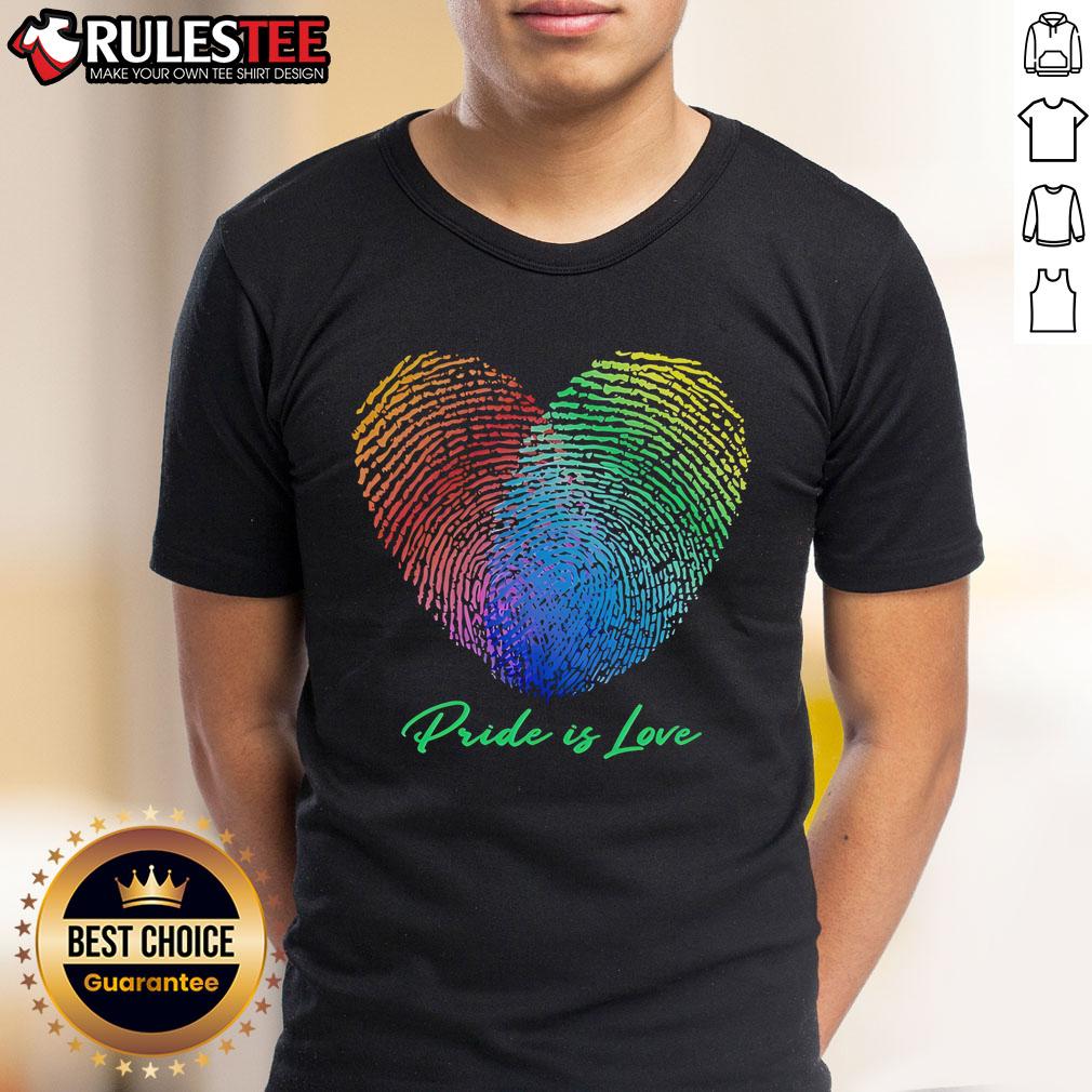 Nice Fingerprint Heart Pride Is Love T-Shirt
