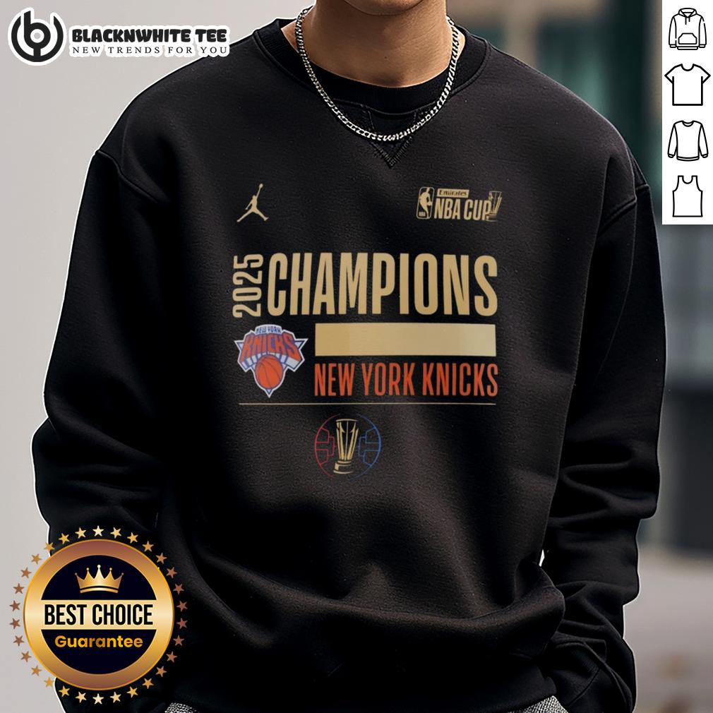 Good New York Knicks Basketball Emirates NBA Cup Champions 2025 T-Shirt - Image 5