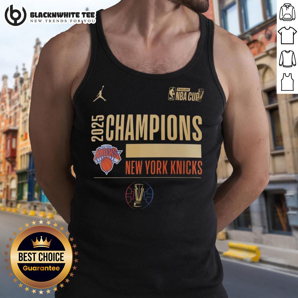 Good New York Knicks Basketball Emirates NBA Cup Champions 2025 T-Shirt - Image 4