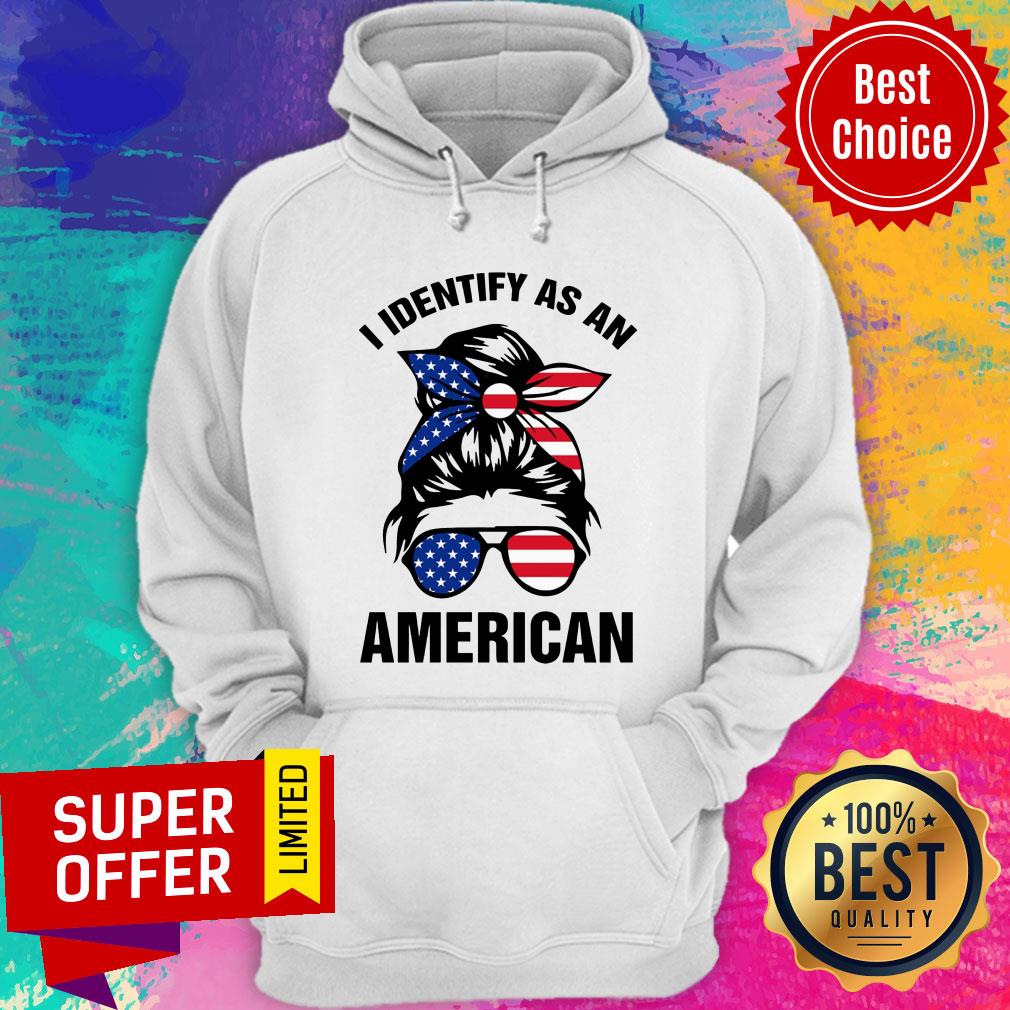 Messy Bun Girl I Identify As An American Flag Shirt - Image 5