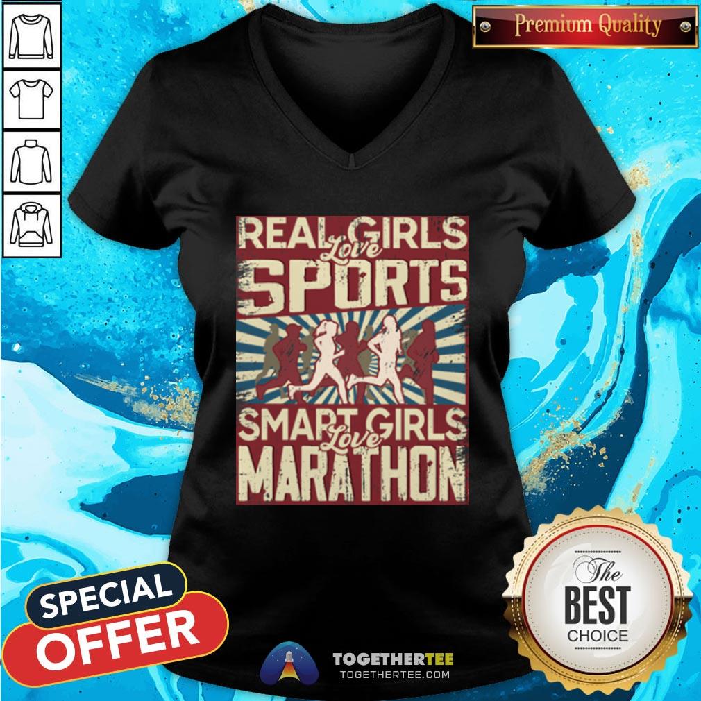 Hot Real Girls Love Sports Smart Girls Love Marathon 2020 Shirt - Image 2