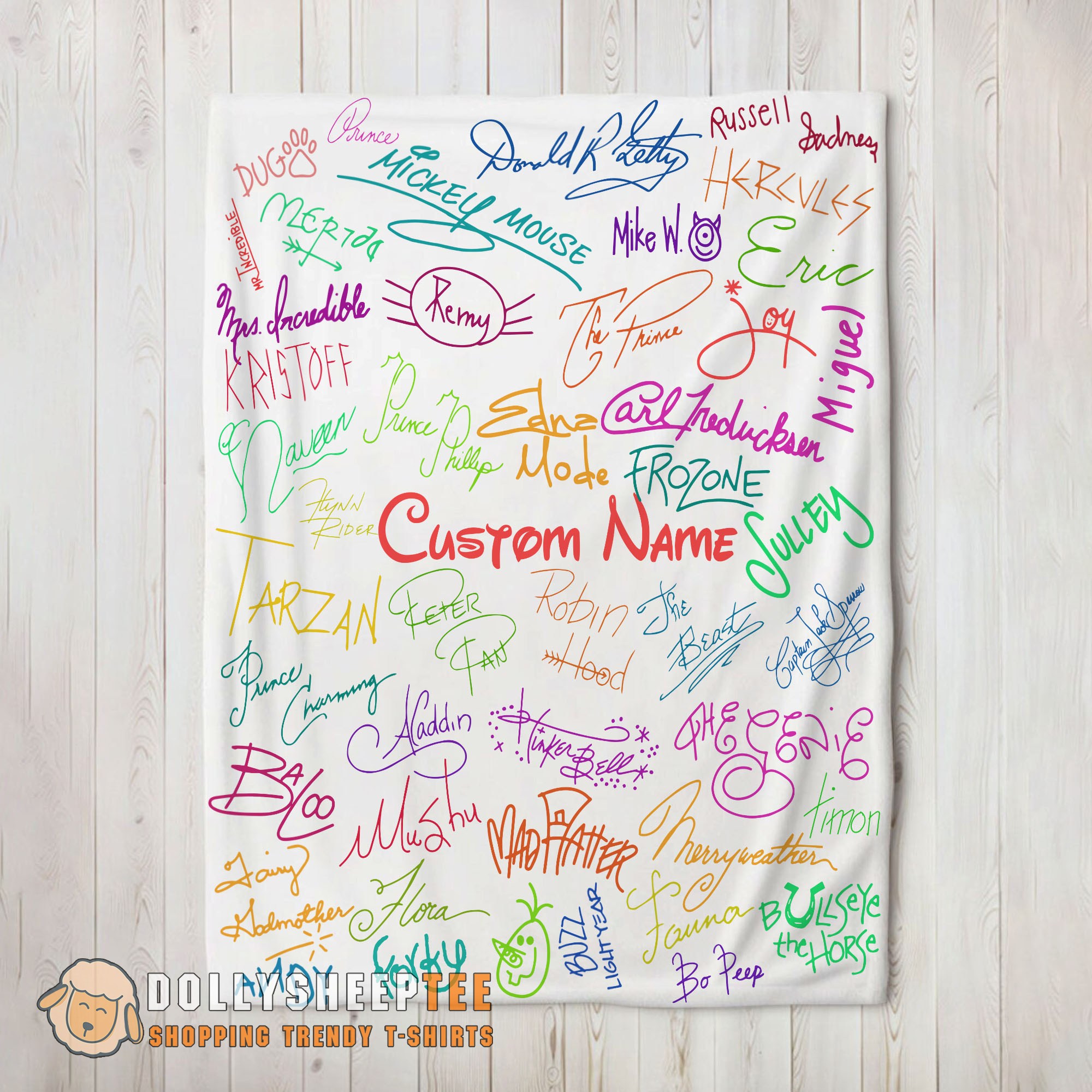 Official Perfect Playful Hand Writing Typography Vibrant Name Blanket Fleece Customized Blanket
