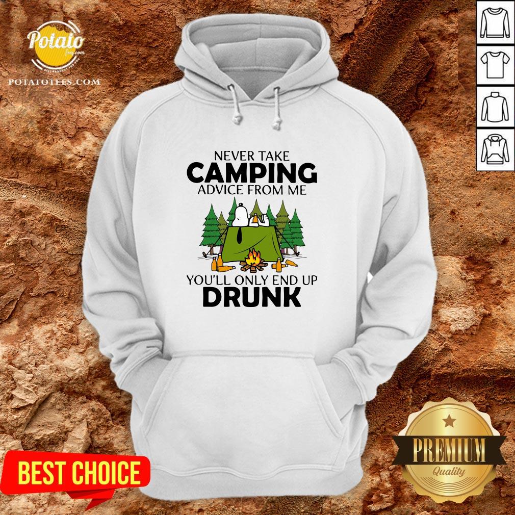 Snoopy Never Take Camping Advice From Me You’ll Only End Up Drunk Shirt - Image 5
