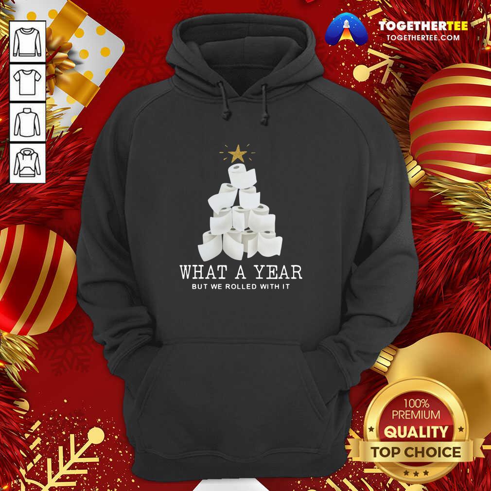 Great What A Year But We Rolled With It Toilet Paper Christmas Tree Shirt - Image 5