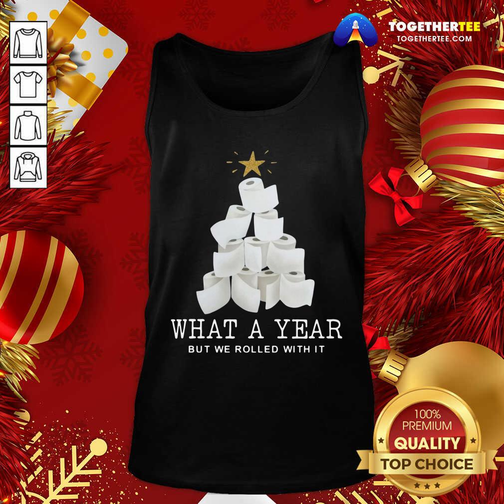 Great What A Year But We Rolled With It Toilet Paper Christmas Tree Shirt - Image 3