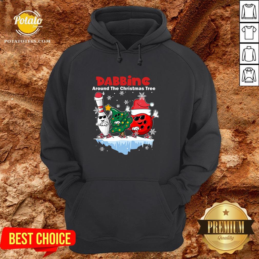 Top Bowling Dabbing Around The Christmas Tree Shirt - Image 5