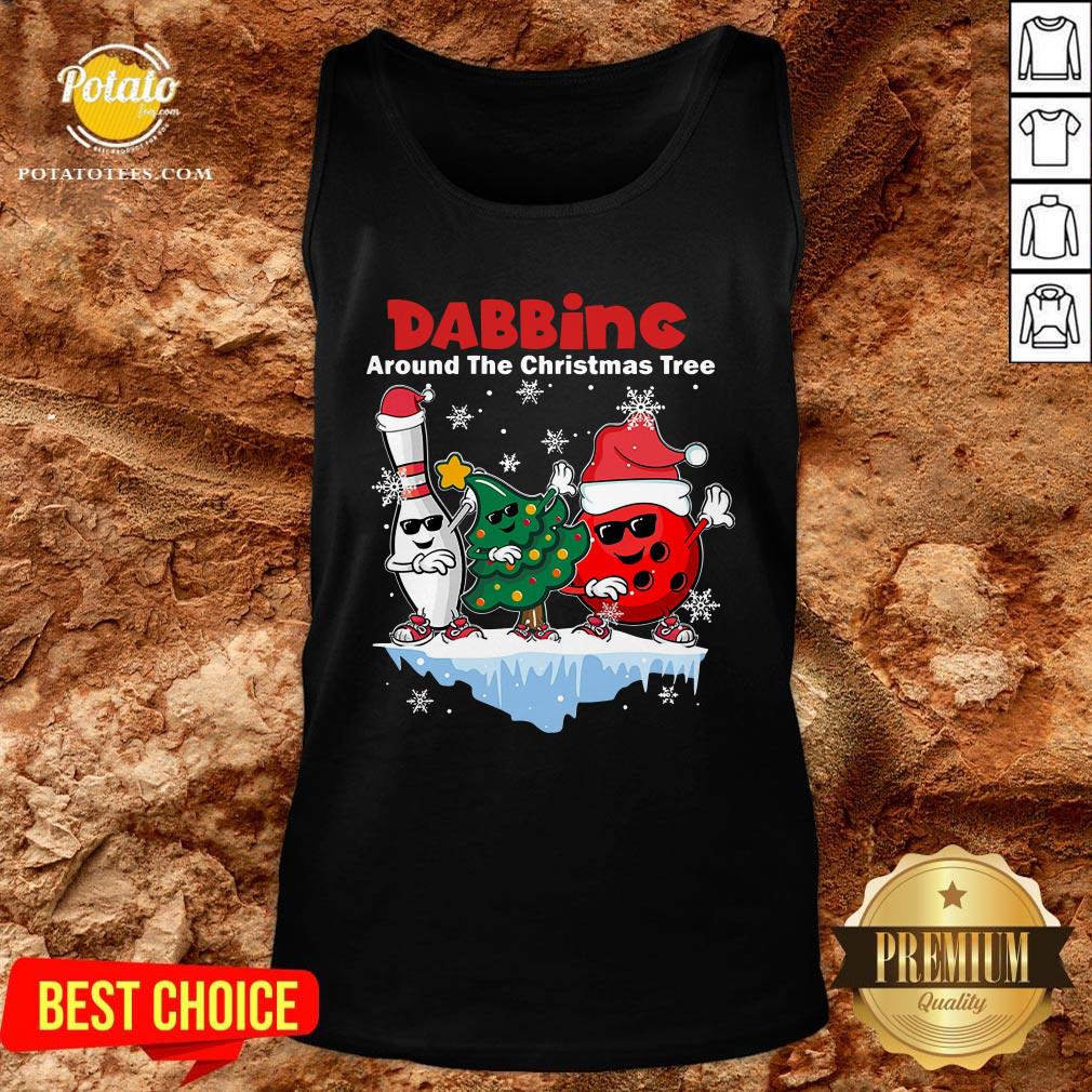 Top Bowling Dabbing Around The Christmas Tree Shirt - Image 3