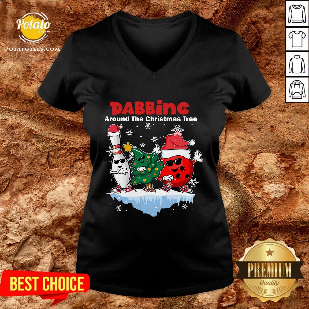 Top Bowling Dabbing Around The Christmas Tree Shirt - Image 2