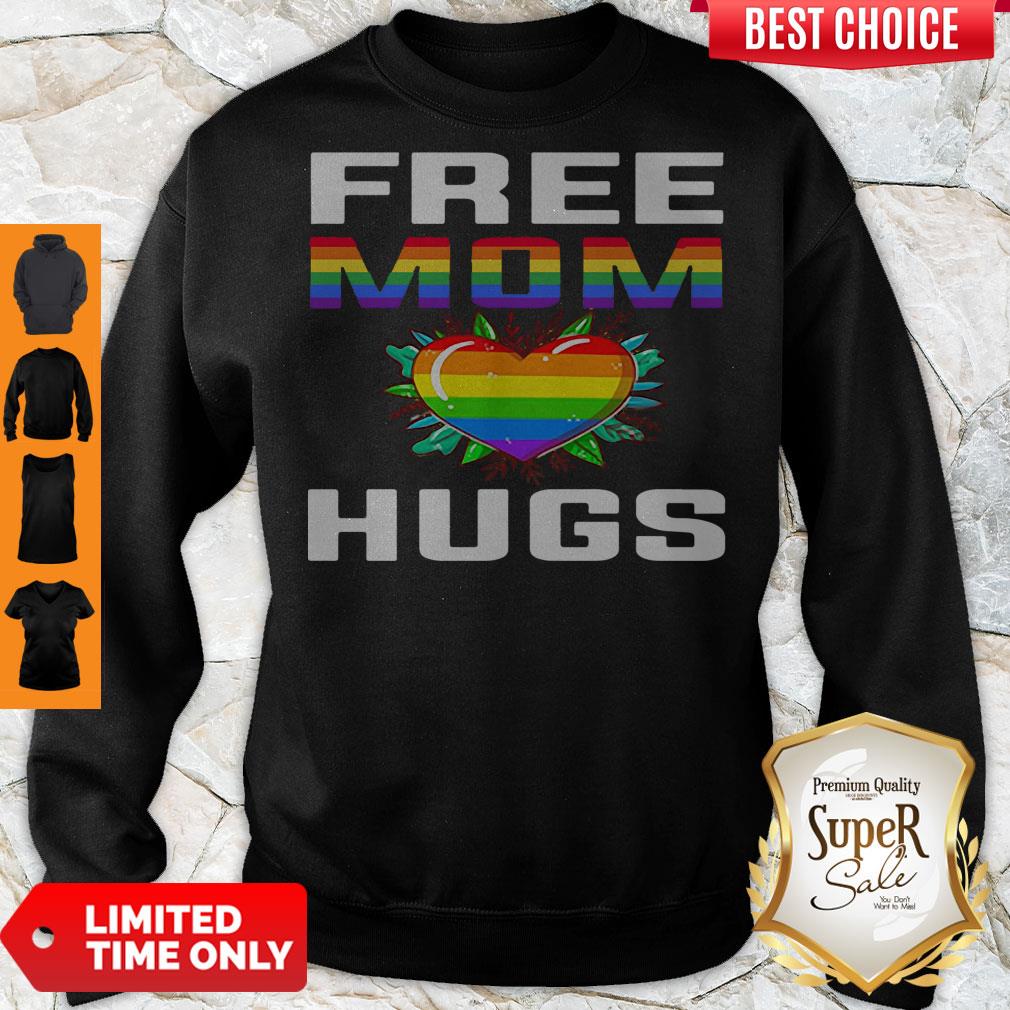 Free Mom Hugs Lgbt Pride Rainbow Heart Shirt - Image 2