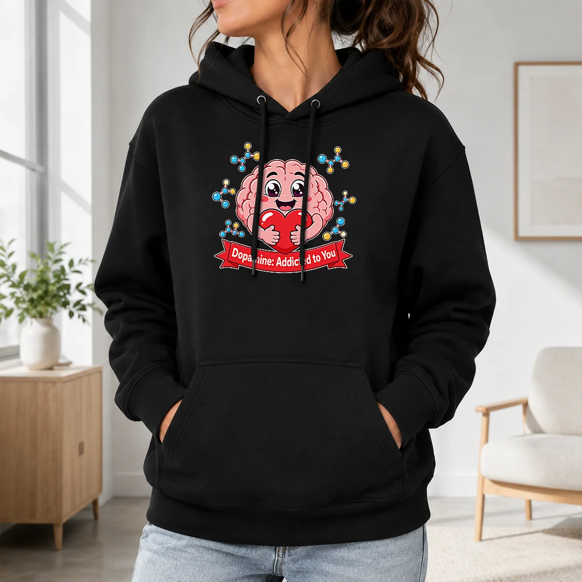 Official Dopamine Addicted To You Cute Brain Vector Shirt - Image 7